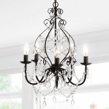 Maura 17" Crystal/Metal LED Chandelier - JONATHAN Y